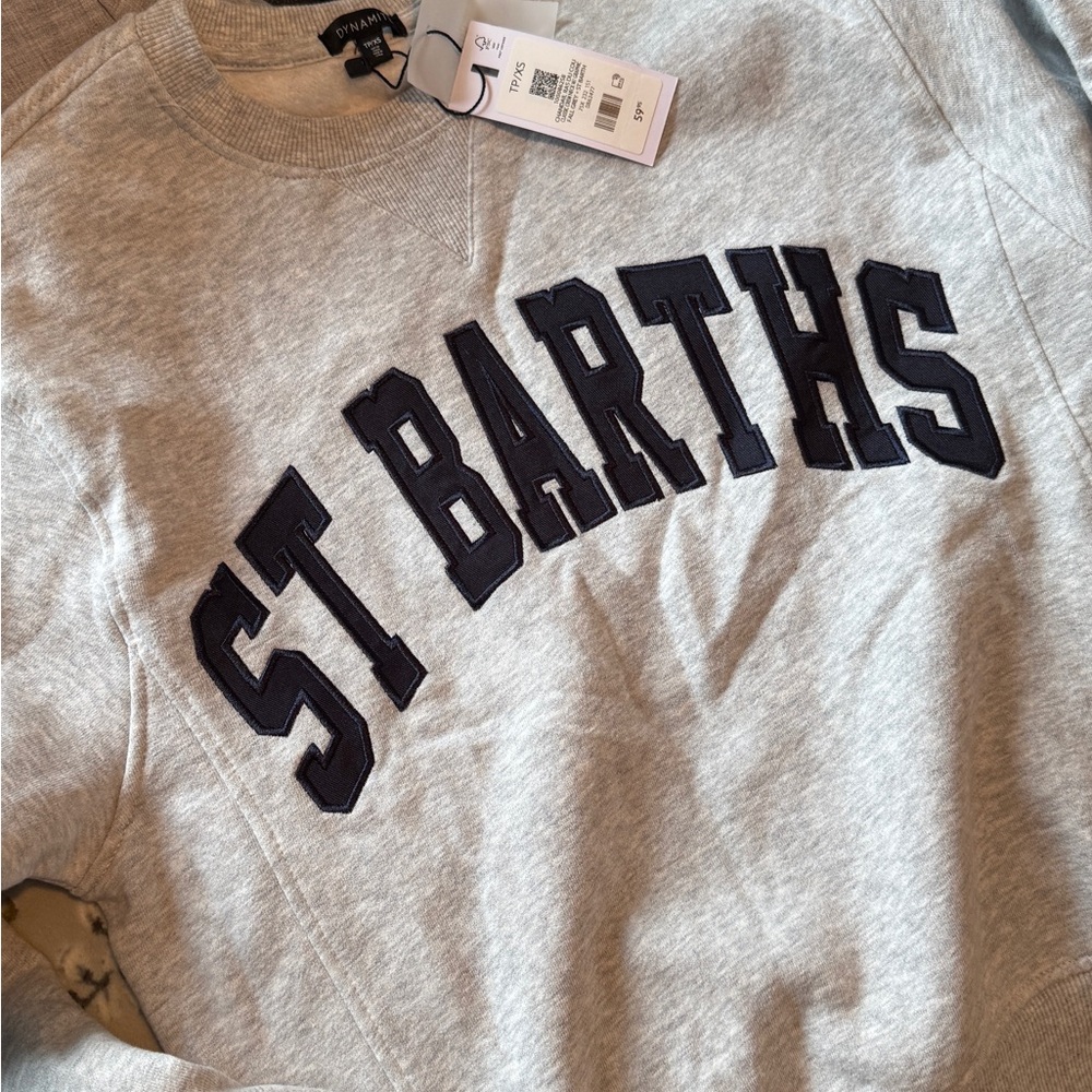 Dynamite Light Gray Sweatshirt with Navy Lettering